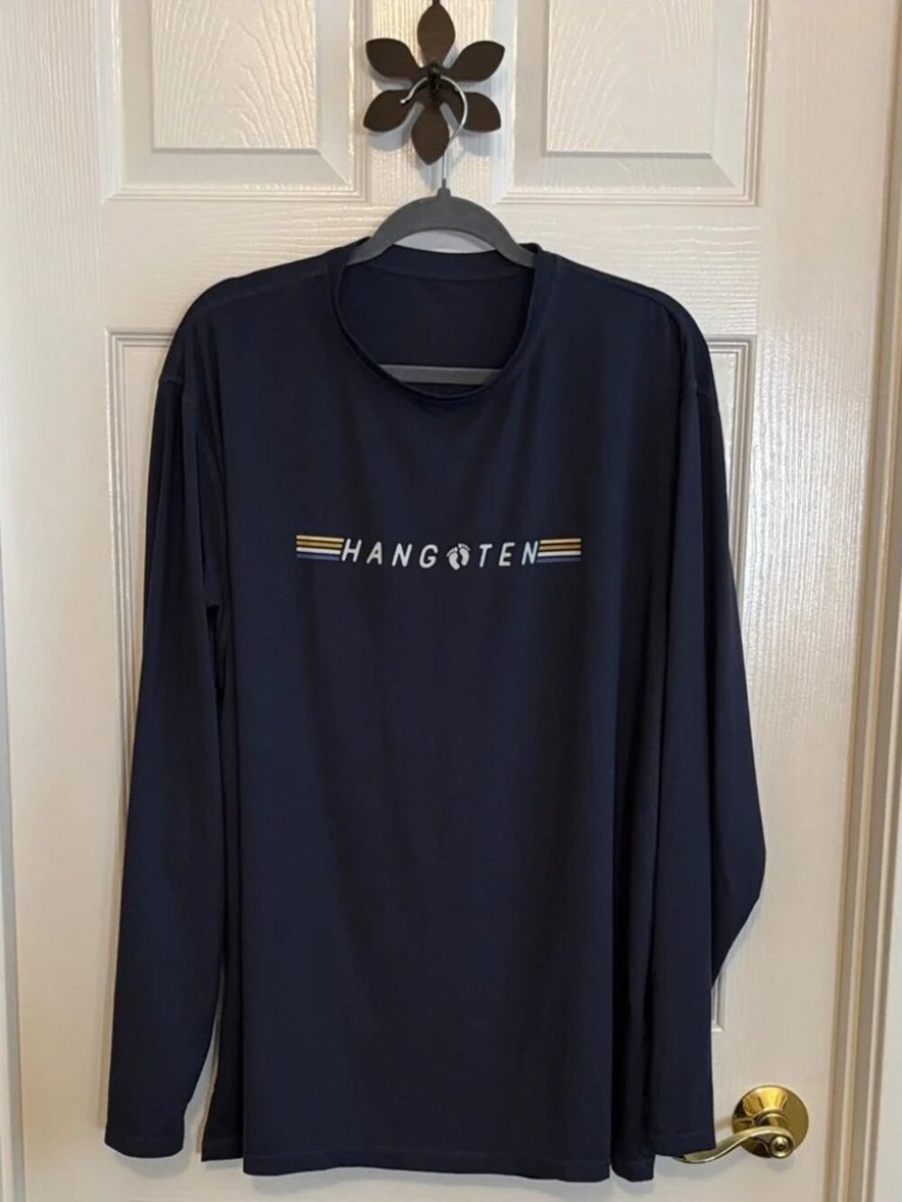 Hang Ten Men's Dark Blue Long Sleeve Tee Buttery Soft EUC Sz XL